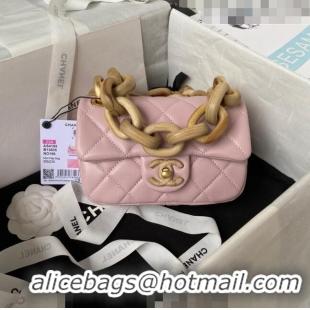 Well Crafted Chanel Lambskin Mini Flap Bag AS4165 Light Pink 2023