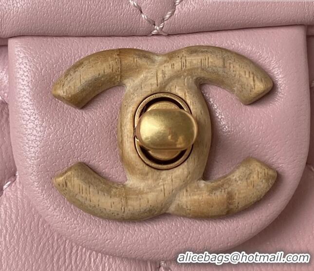 Well Crafted Chanel Lambskin Mini Flap Bag AS4165 Light Pink 2023