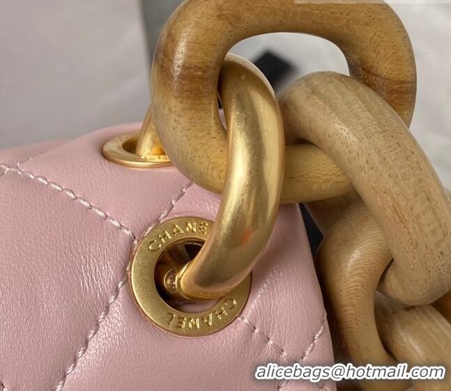 Well Crafted Chanel Lambskin Mini Flap Bag AS4165 Light Pink 2023