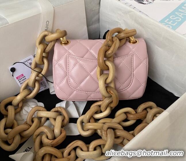 Well Crafted Chanel Lambskin Mini Flap Bag AS4165 Light Pink 2023