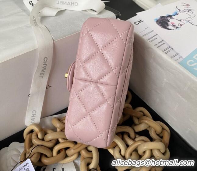 Well Crafted Chanel Lambskin Mini Flap Bag AS4165 Light Pink 2023