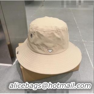 Good Product Prada Canvas Bucket Hat 0706 Beige 2023