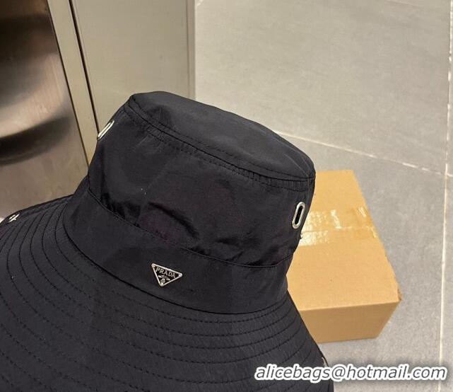 Unique Discount Prada Canvas Bucket Hat 0706 Black 2023