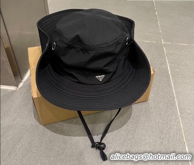 Unique Discount Prada Canvas Bucket Hat 0706 Black 2023