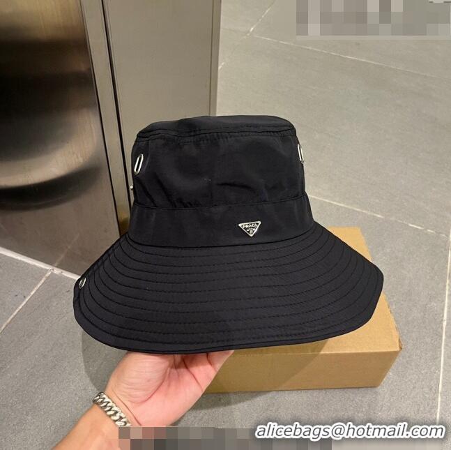 Unique Discount Prada Canvas Bucket Hat 0706 Black 2023