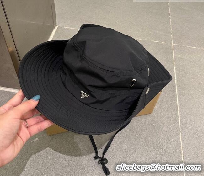 Unique Discount Prada Canvas Bucket Hat 0706 Black 2023