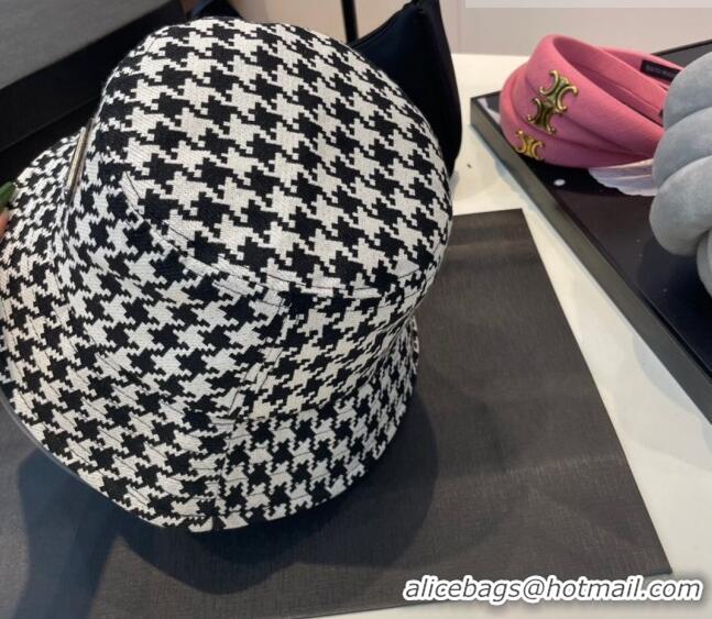 Good Taste Prada Houndstooth Bucket Hat 0713 Black/White 2023