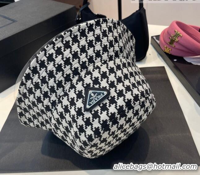 Good Taste Prada Houndstooth Bucket Hat 0713 Black/White 2023