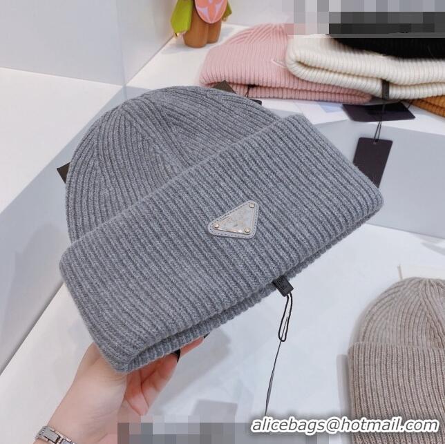 Good Quality Prada Knit Hat 0802 Grey 2023