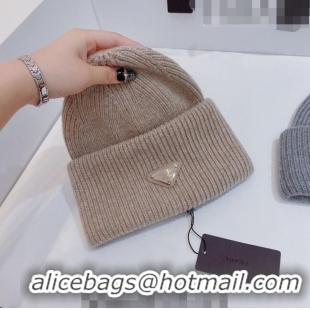 Reasonable Price Prada Knit Hat 0802 Beige 2023