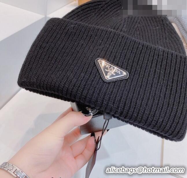 Affordable Price Prada Knit Hat 0802 Black 2023