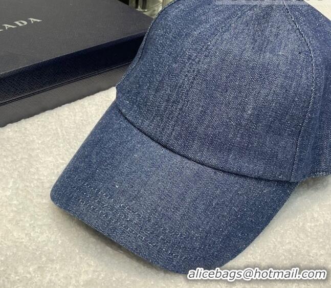 Good Taste Prada Denim Baseball Hat 0807 Blue 2023