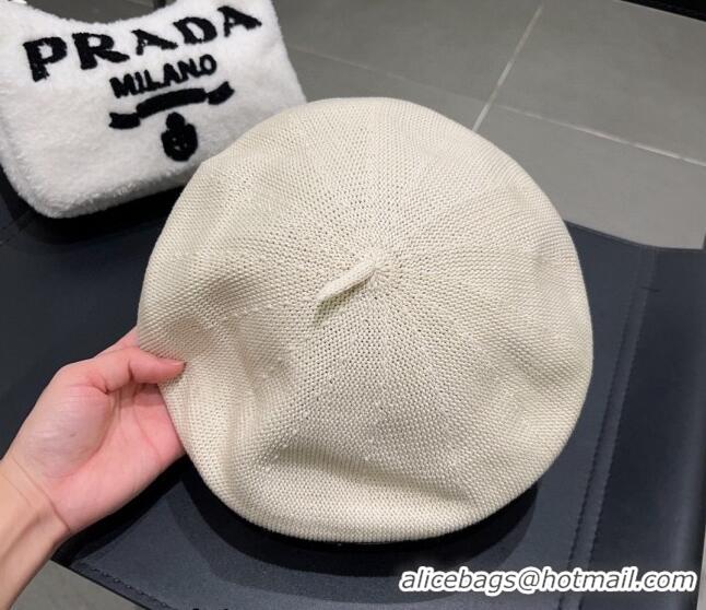 Good Looking Prada Knit Beret Hat 0810 White 2023