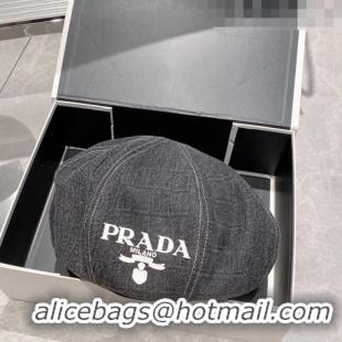 Well Crafted Prada Denim Beret Hat PR8151 Grey 2023