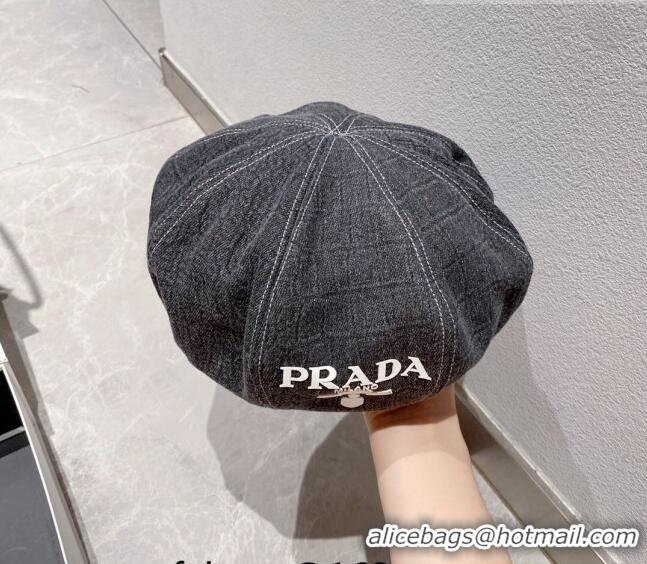 Well Crafted Prada Denim Beret Hat PR8151 Grey 2023