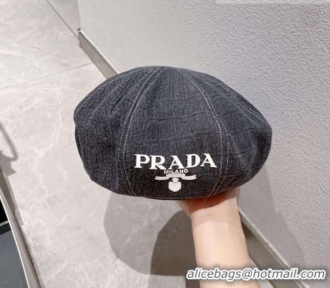 Well Crafted Prada Denim Beret Hat PR8151 Grey 2023