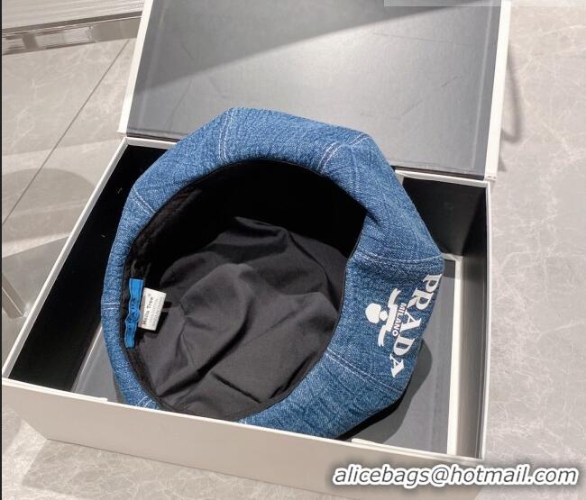 Most Popular Prada Denim Beret Hat PR8151 Blue 2023