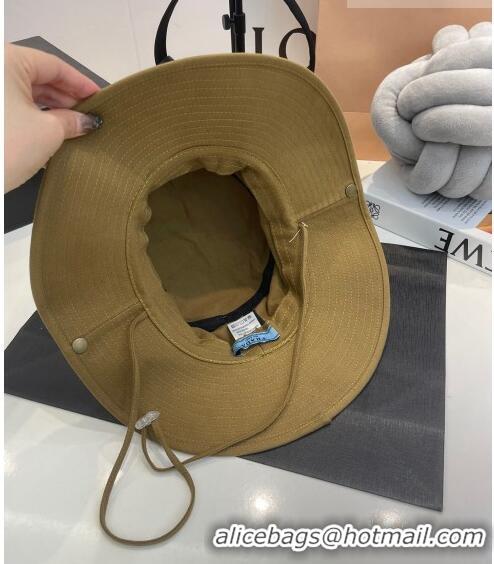 Buy Fashionable Prada Canvas Wide Brim Bucket Hat PR08231 Khaki 2023