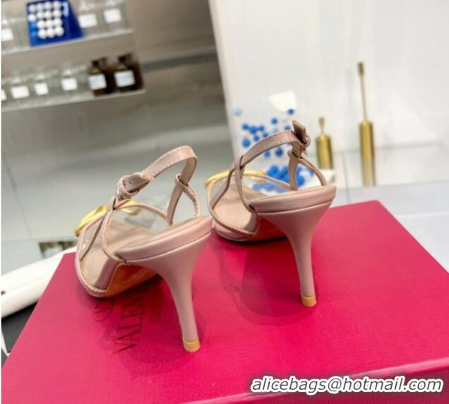 Pretty Style Valentino VLogo Signature Heel Sandals in Transparent Polymer 4.5cm Nude 613157