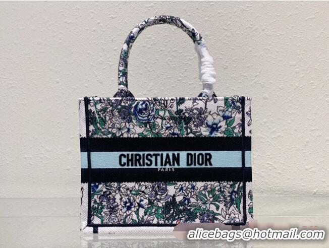 Promotional SMALL DIOR BOOK TOTE Multicolor Florilegio Embroidery M1296ZRG-2