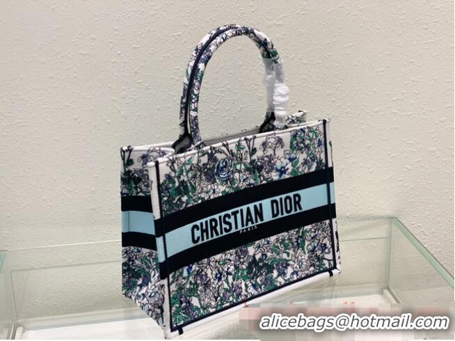 Reasonable Price MEDIUM DIOR BOOK TOTE Multicolor Florilegio Embroidery M1296ZEMF-3