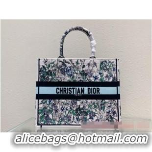 Luxurious LARGE DIOR BOOK TOTE Multicolor Florilegio Embroidery M1286ZEMF-2