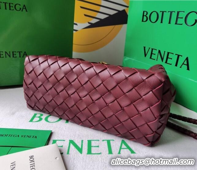 Good Looking Bottega Veneta Small Andiamo Top Handle Bag in Intrecciato Leather 743568 Burgundy 2023