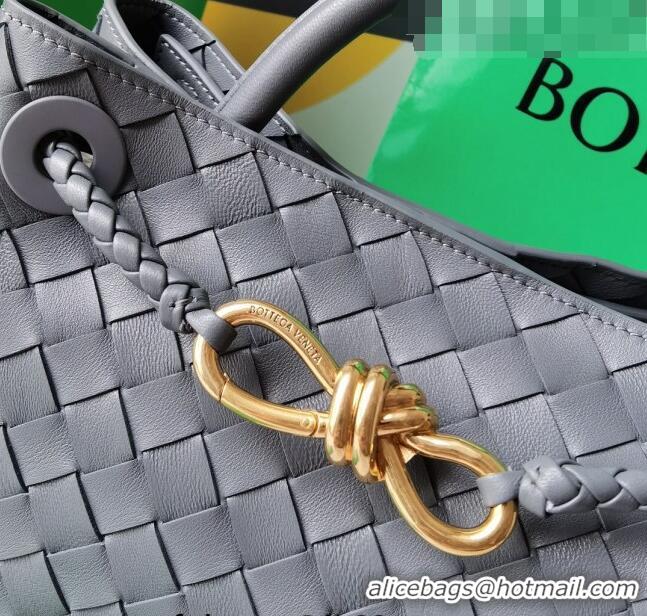 Promotional Bottega Veneta Small Andiamo Top Handle Bag in Intrecciato Leather 743568 Slate Grey 2023