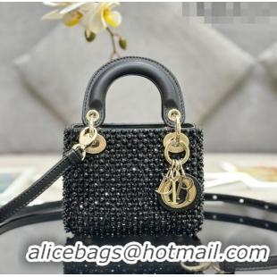 Particularly Recommended Dior Lady Dior Micro Bag with Beads abd Sequins 0817 Black 2023