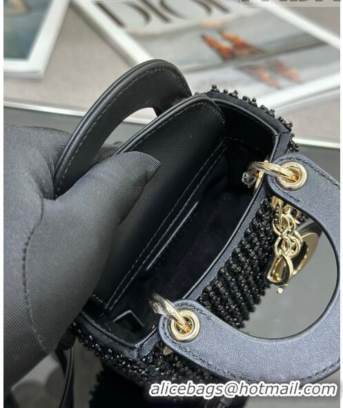 Particularly Recommended Dior Lady Dior Micro Bag with Beads abd Sequins 0817 Black 2023