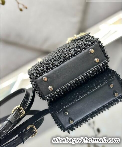 Particularly Recommended Dior Lady Dior Micro Bag with Beads abd Sequins 0817 Black 2023