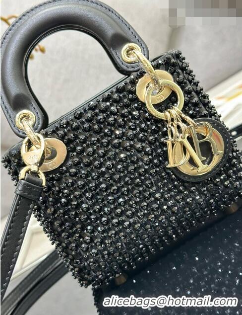 Particularly Recommended Dior Lady Dior Micro Bag with Beads abd Sequins 0817 Black 2023