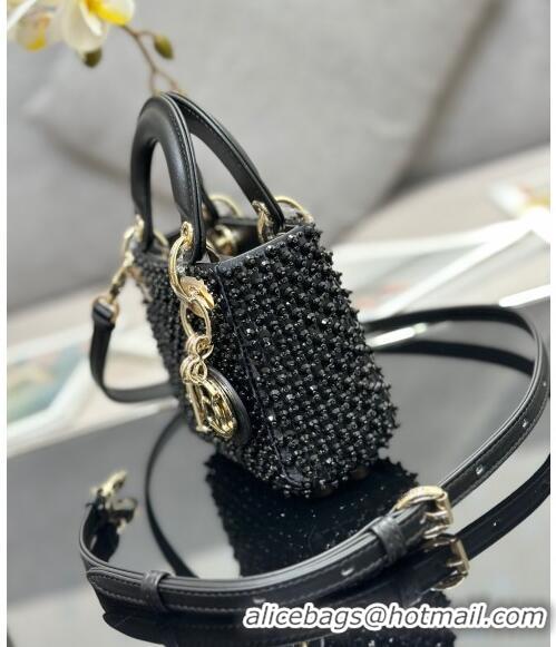 Particularly Recommended Dior Lady Dior Micro Bag with Beads abd Sequins 0817 Black 2023