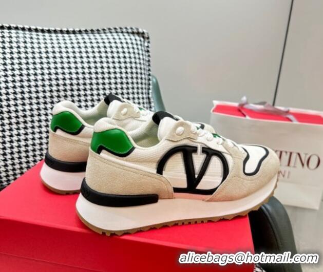 Luxurious Valentino Vlogo Pace Low-top Sneakers Beige/White 626002