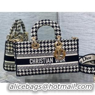 Grade Design Dior Medium Lady D-Joy Bag in Black and White Houndtooth Embroidery CD4059 2023