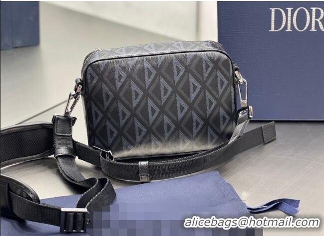 Top Design Dior Men's Safari Messenger Bag with Strap in CD Diamond Canvas CD4061 Black 2023