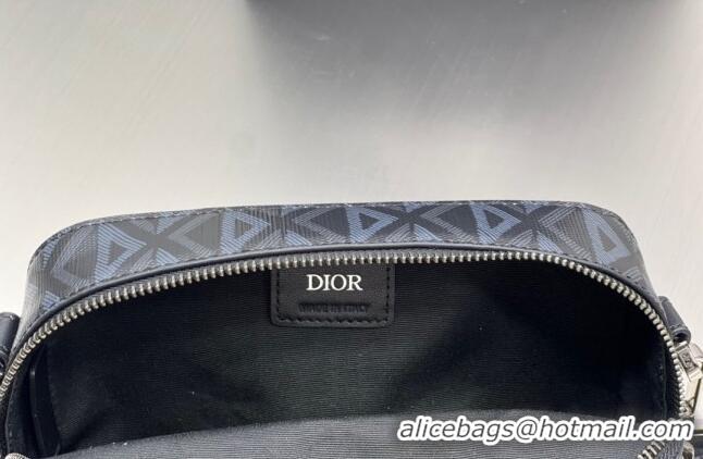 Top Design Dior Men's Safari Messenger Bag with Strap in CD Diamond Canvas CD4061 Black 2023