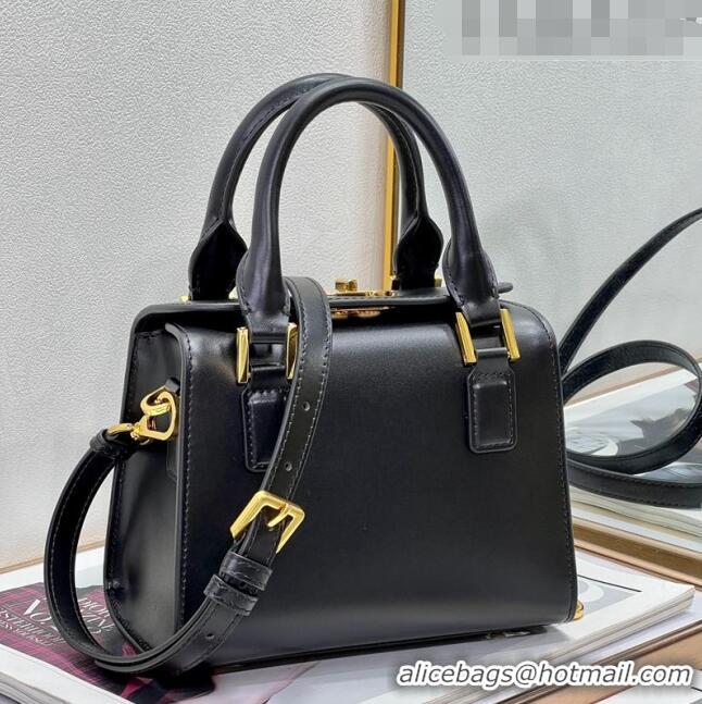 Super Quality Dior Small Boston Bag in Box Calfskin CD4063 Black 2023