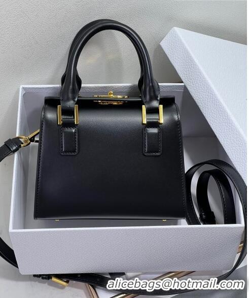 Super Quality Dior Small Boston Bag in Box Calfskin CD4063 Black 2023