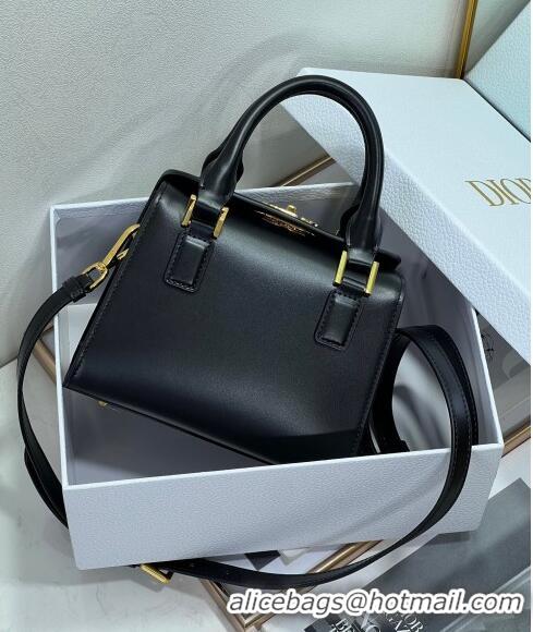 Super Quality Dior Small Boston Bag in Box Calfskin CD4063 Black 2023