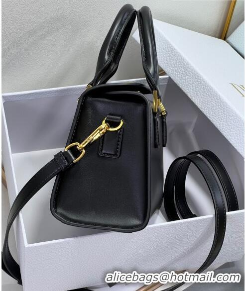 Super Quality Dior Small Boston Bag in Box Calfskin CD4063 Black 2023