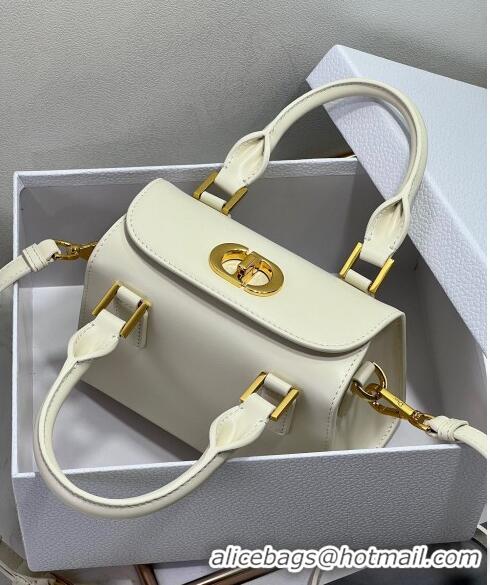 Inexpensive Dior Small Boston Bag in Box Calfskin CD4063 White 2023