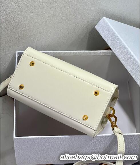 Inexpensive Dior Small Boston Bag in Box Calfskin CD4063 White 2023