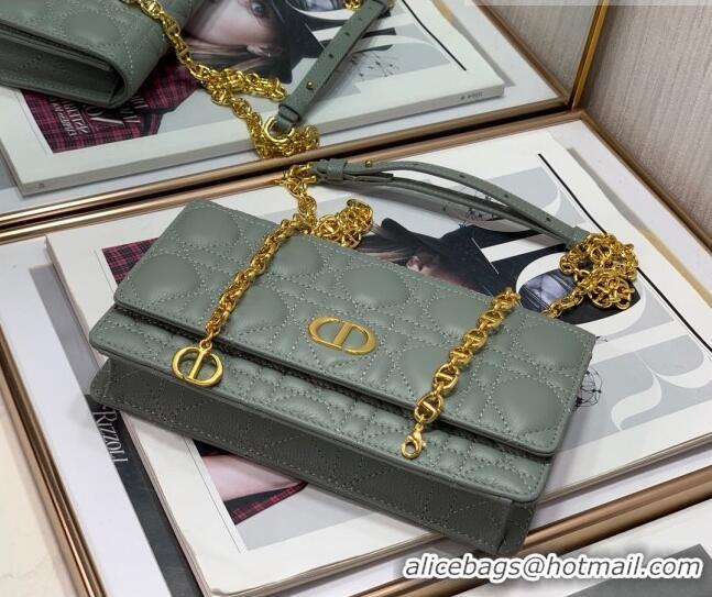 Famous Brand Dior Caro Chain Belt Bag D08241 Dusty Blue 2023