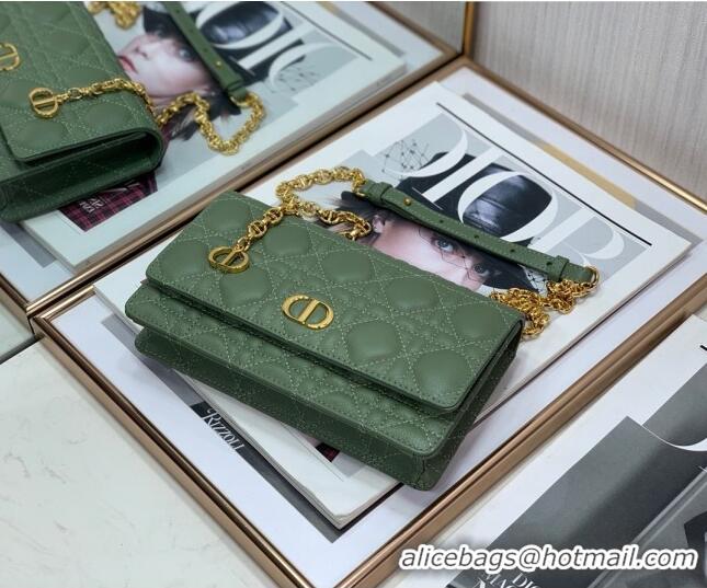 Well Crafted Dior Caro Chain Belt Bag D08241 Green 2023