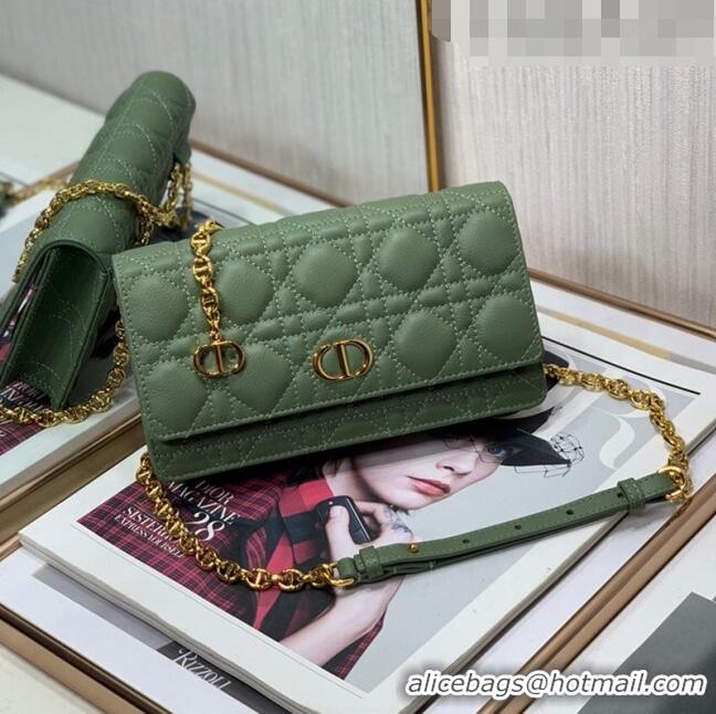 Well Crafted Dior Caro Chain Belt Bag D08241 Green 2023