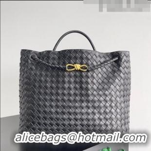 Grade Design Bottega Veneta Large Andiamo Top Handle Bag in Intrecciato Leather 743575 Black 2023