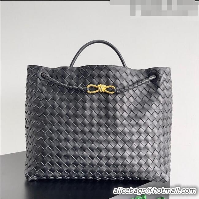 Grade Design Bottega Veneta Large Andiamo Top Handle Bag in Intrecciato Leather 743575 Black 2023