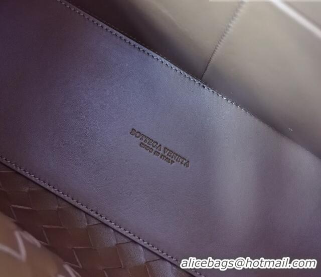 Super Quality Bottega Veneta Medium Andiamo Top Handle Bag in Intrecciato Leather 743572 Camel Brown 2023