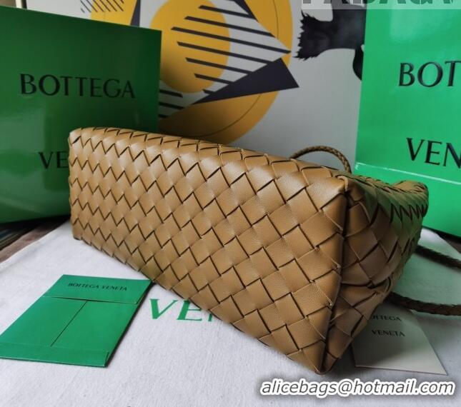 Top Quality Bottega Veneta Medium Andiamo Top Handle Bag in Intrecciato Leather 743572 Acorn Brown 2023